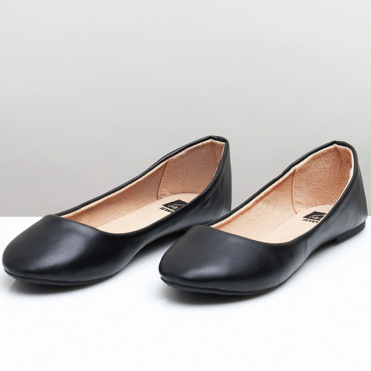 Alpine Swiss Pierina Womens Classic Round Toe Ballet Flats Work Slip On Shoes – Black