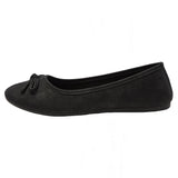 Alpine Swiss Polly Womens Bow Ballet Flats Round Toe Slip On Comfortable Shoes – Black