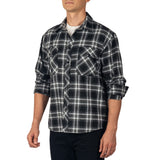 Alpine Swiss Men Plaid Flannel Shirt Jacket Button Down Long Sleeve Cotton Blend – Black Gray
