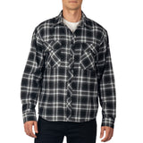 Alpine Swiss Men Plaid Flannel Shirt Jacket Button Down Long Sleeve Cotton Blend – Black Gray