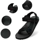 Alpine Swiss Reid Mens Sport Sandals Athletic Open Toe Outdoor Walking Shoe – Black