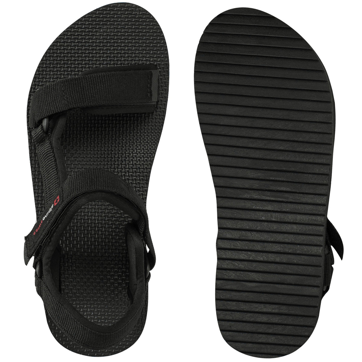 Alpine Swiss Reid Mens Sport Sandals Athletic Open Toe Outdoor Walking Shoe – Black
