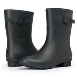 Alpine Swiss Reya Womens Waterproof Rain Boots Mid Calf Tall Rubber Garden Boots – Black Short