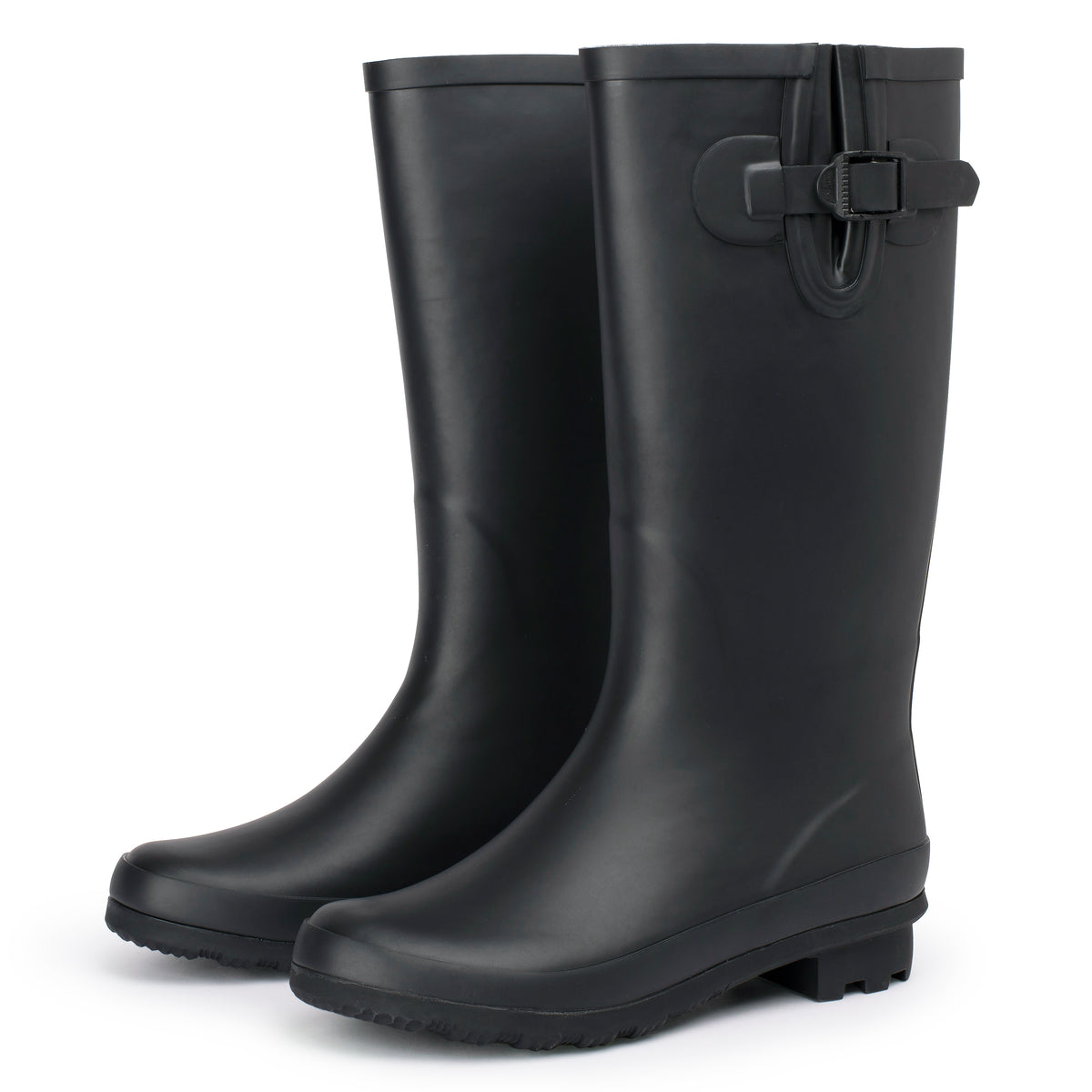 Alpine Swiss Reya Womens Waterproof Rain Boots Mid Calf Tall Rubber Garden Boots – Black Tall