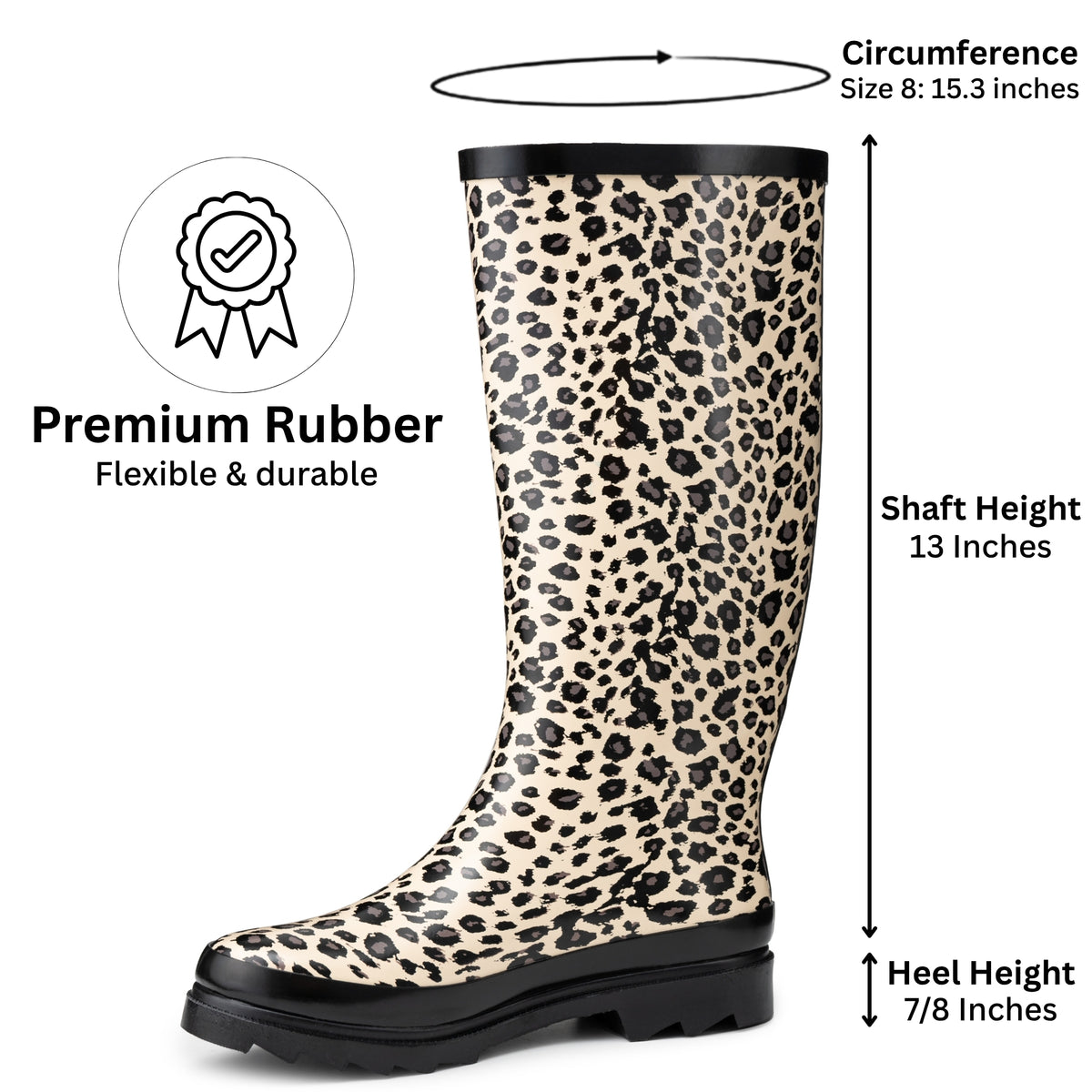 Izzy tall rain boots sole and tread