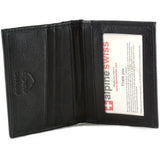 Alpine Swiss Thin Front Pocket Wallet Business Card Case 2 ID Window 6 Card Slot – Black