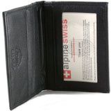Alpine Swiss Thin Front Pocket Wallet Business Card Case 2 ID Window 6 Card Slot – Black