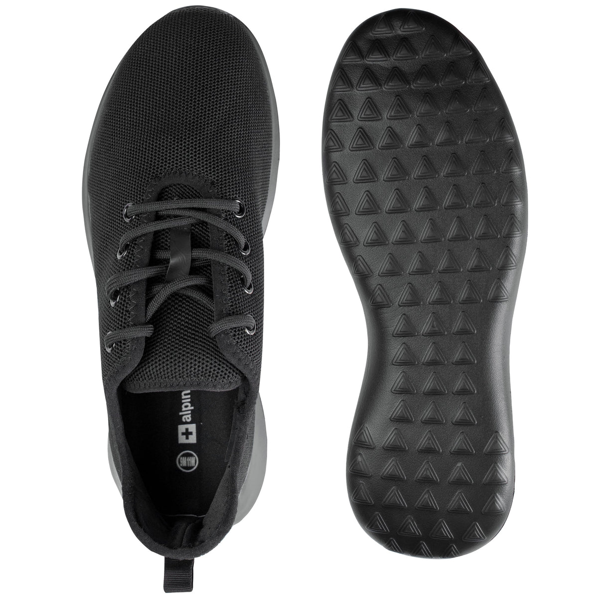Alpine Swiss Mens Knit Fashion Sneakers Lightweight Athletic Walking Tennis Shoes – Black
