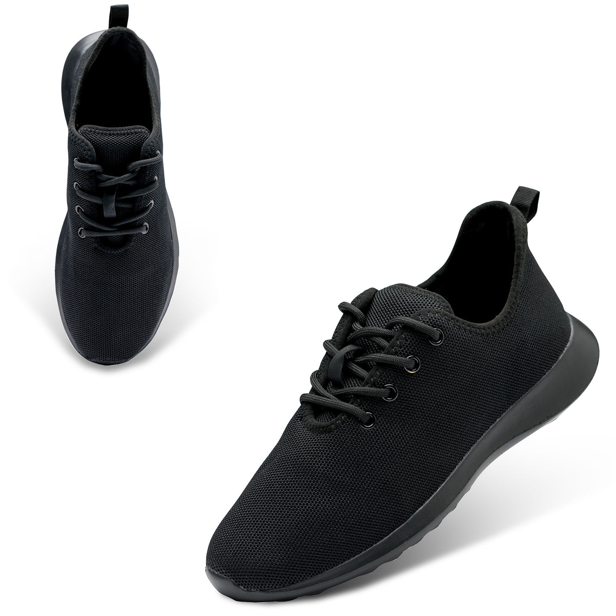 Alpine Swiss Mens Knit Fashion Sneakers Lightweight Athletic Walking Tennis Shoes – Black