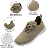 Alpine Swiss Mens Knit Fashion Sneakers Lightweight Athletic Walking Tennis Shoes – Khaki