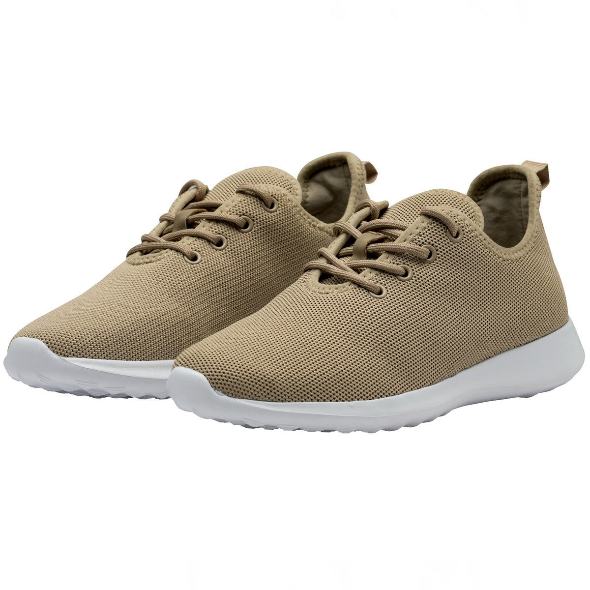 Alpine Swiss Mens Knit Fashion Sneakers Lightweight Athletic Walking Tennis Shoes – Khaki