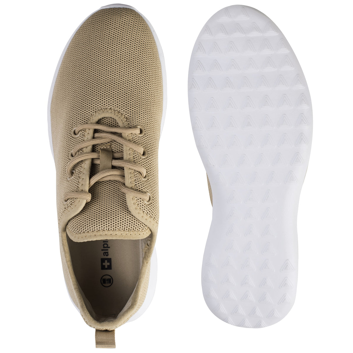 Alpine Swiss Mens Knit Fashion Sneakers Lightweight Athletic Walking Tennis Shoes – Khaki
