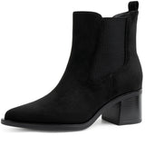 Alpine Swiss Rita womens black ankle boot - side view