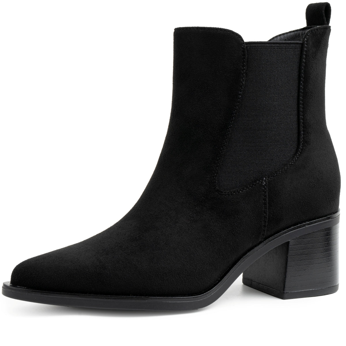 Alpine Swiss Rita womens black ankle boot - side view