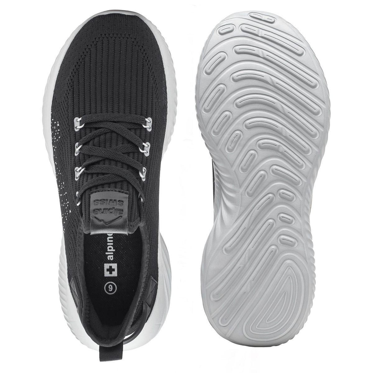 Alpine Swiss Ryan Mens Fashion Sneakers Lightweight Athletic Casual Tennis Shoes – Black