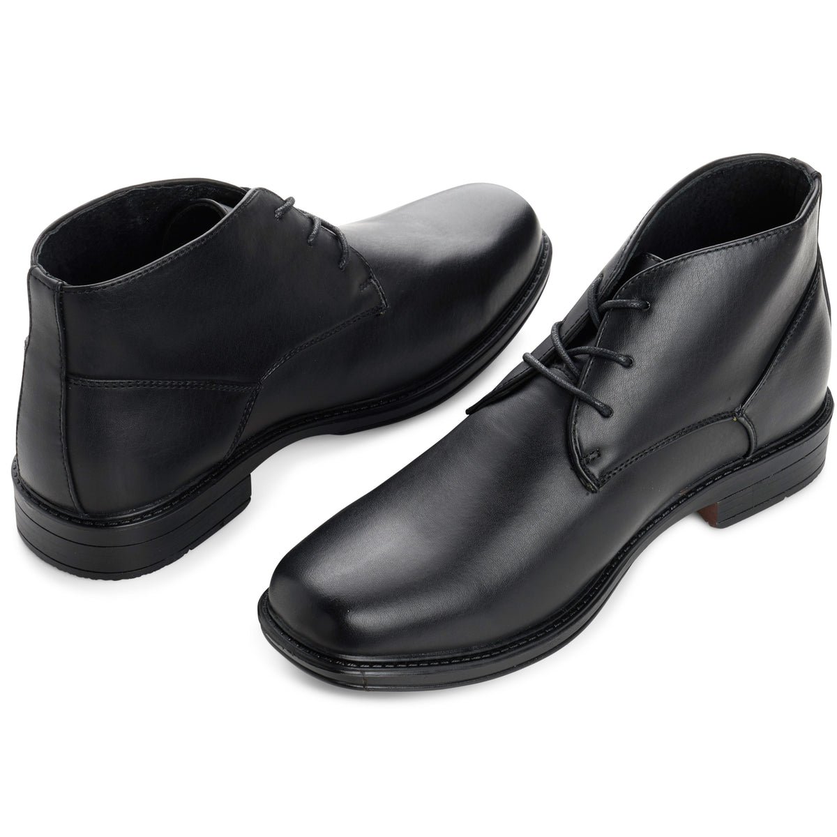 Alpine Swiss Mens Ankle Boots Dressy Casual Leather Lined Dress Shoes Lace up – Black