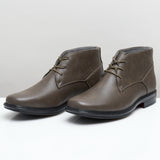 Alpine Swiss Mens Ankle Boots Dressy Casual Leather Lined Dress Shoes Lace up – Gray