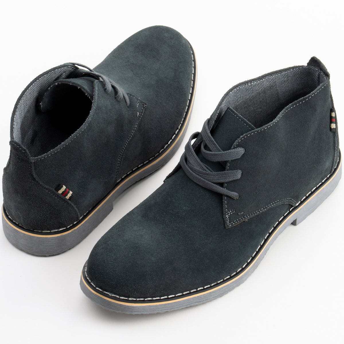 Alpine Swiss Beck Mens Suede Chukka Desert Boots Lace Up Shoes Crepe Sole Oxford – Gray