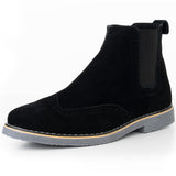 Alpine Swiss Mens Chelsea Boots Genuine Suede Dress Ankle Boots Wingtip Shoes – Black