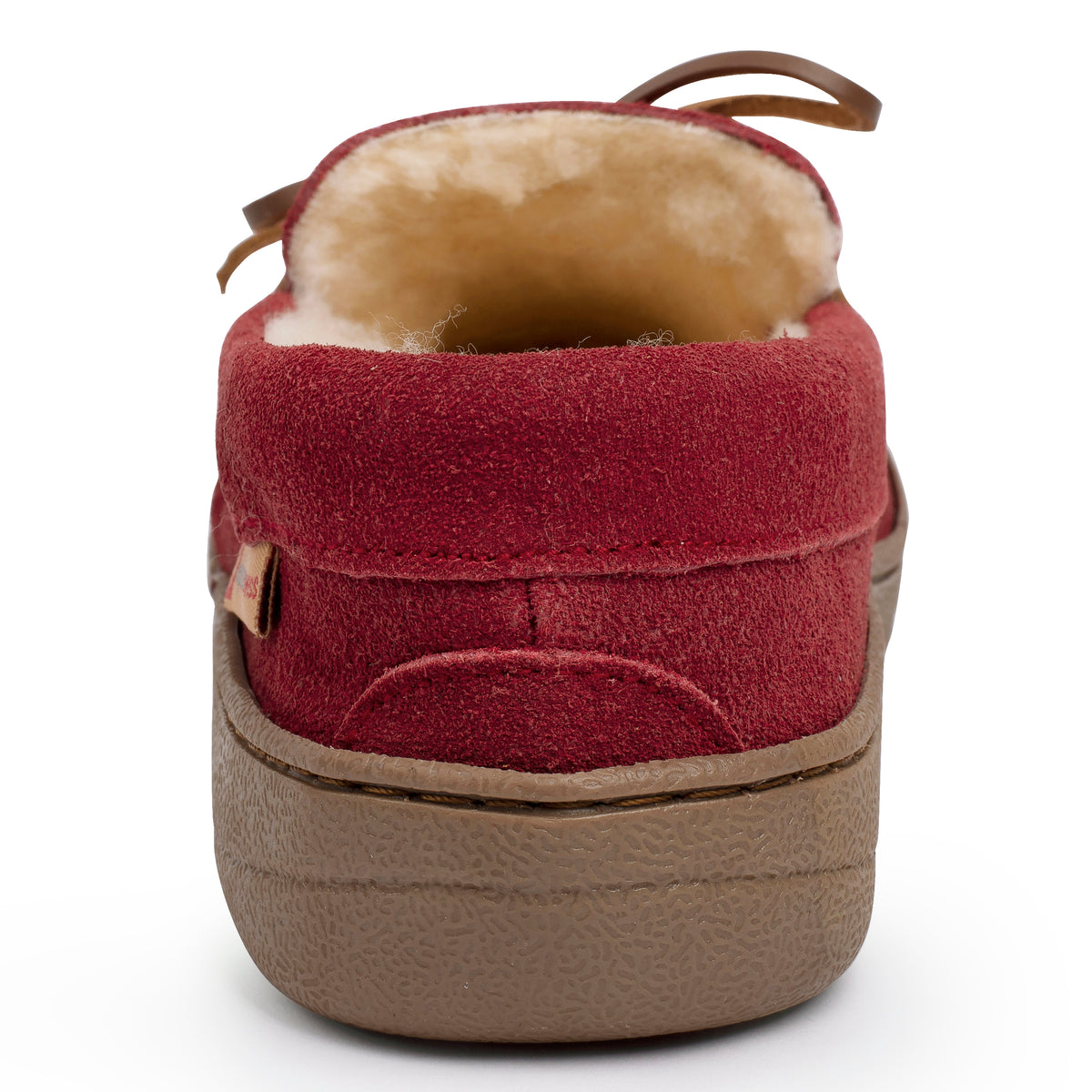 Alpine Swiss Sabine Womens Moccasin Slippers Genuine Suede House Shoe Memory Foam – Red