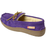 Alpine Swiss Sabine Womens Moccasin Slippers Genuine Suede House Shoe Memory Foam – Purple