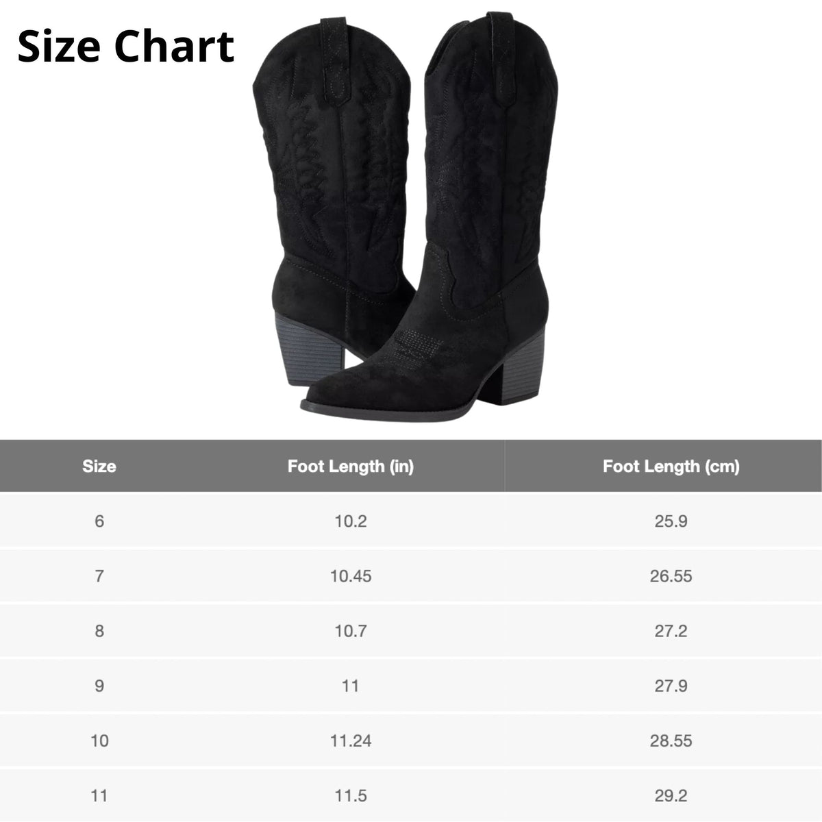 Alpine Swiss Sadie Womens Cowboy Boots Mid Calf Block Heel Western Cowgirl Boots – Vegan Leather Black