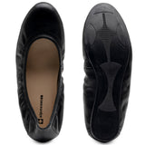 Alpine Swiss Sarah Womens Leather Ballet Flats Round Toe Slip On Comfort Shoes – Black Leather