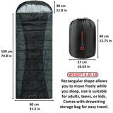 Alpine Swiss Sleeping Bag Adult Waterproof All Season Camping Backpacking Hiking – Black Gray