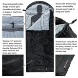 Alpine Swiss Sleeping Bag Adult Waterproof All Season Camping Backpacking Hiking – Black