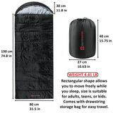Alpine Swiss Sleeping Bag Adult Waterproof All Season Camping Backpacking Hiking – Black