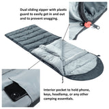Alpine Swiss Sleeping Bag Adult Waterproof All Season Camping Backpacking Hiking – Gray