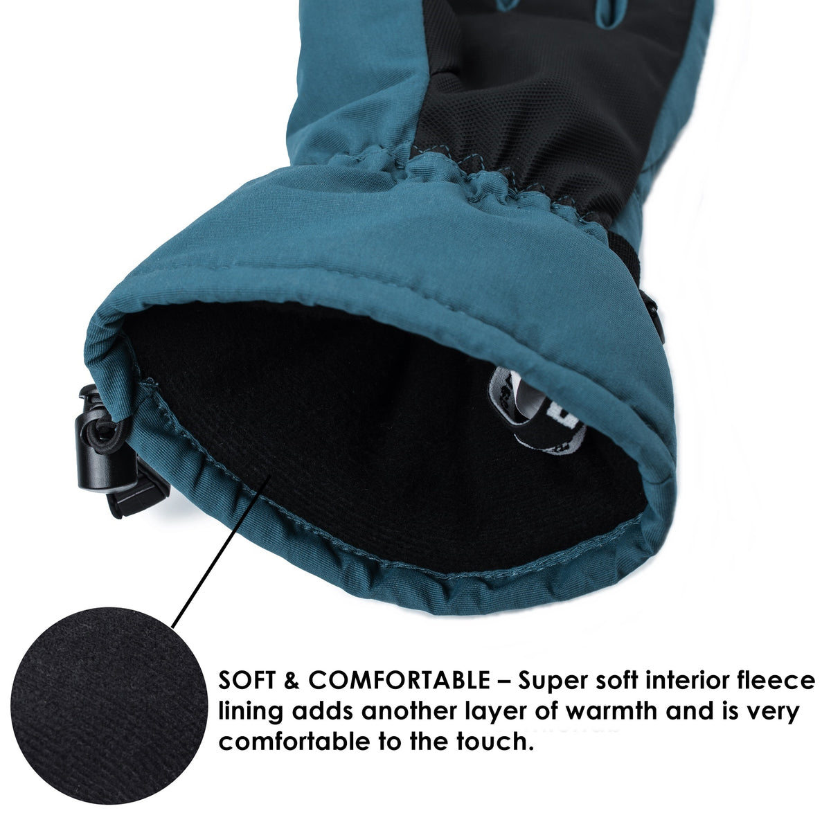 Alpine Swiss Mens Waterproof Gauntlet Ski Gloves Winter Sport Snow Board Windproof – Blue