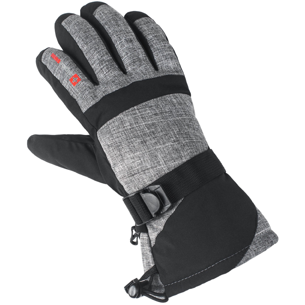 Alpine Swiss Mens Waterproof Gauntlet Ski Gloves Winter Sport Snow Board Windproof – Gray