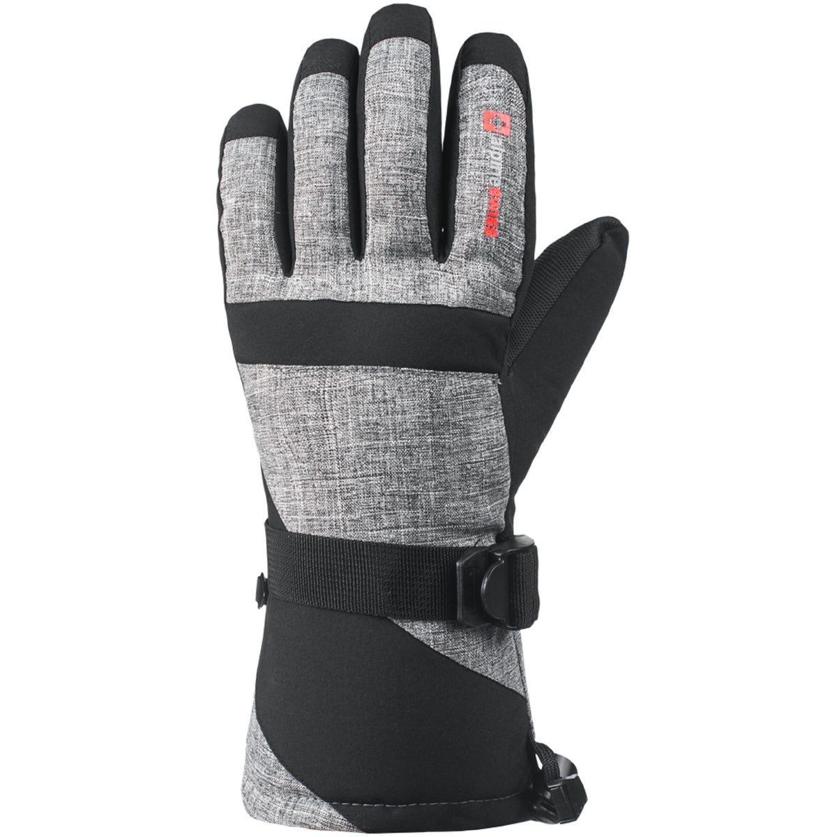 Alpine Swiss Mens Waterproof Gauntlet Ski Gloves Winter Sport Snow Board Windproof – Gray