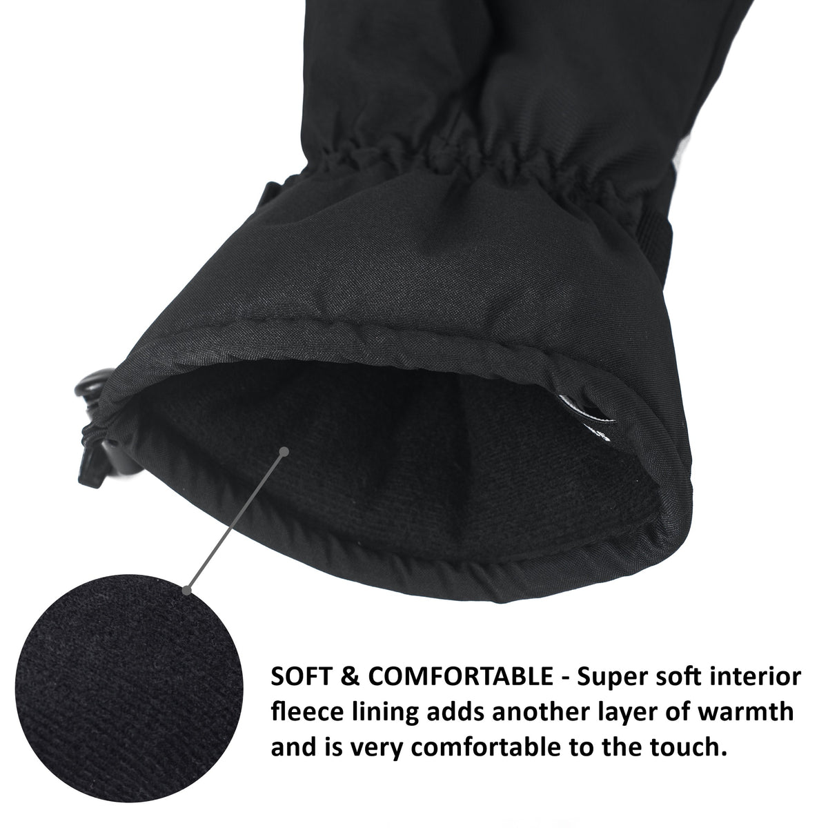 Alpine Swiss Mens Waterproof Gauntlet Ski Gloves Winter Sport Snow Board Windproof – Light Gray