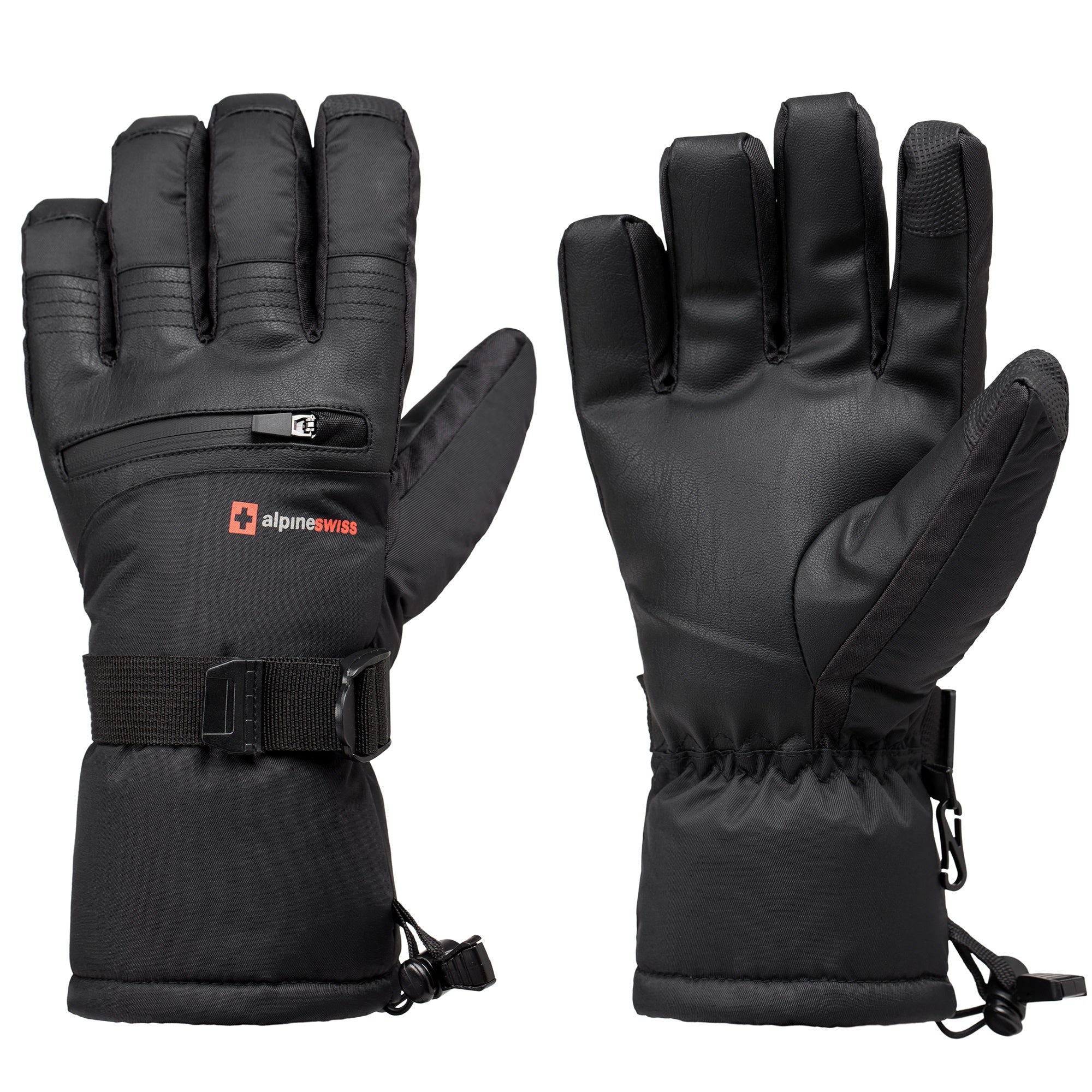 Alpine Swiss Mens Waterproof Snow Ski Gloves Gauntlet Mittens with