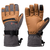 Alpine Swiss Mens Waterproof Snow Gloves Zipper Pockets Winter Sport Mittens – Tan Glove