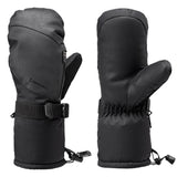 Alpine Swiss Mens Waterproof Snow Gloves Zipper Pockets Winter Sport Mittens – Black Mitten