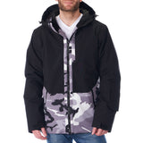 Alpine Swiss Mens Waterproof Ski Jacket Snowboarding Winter Snow Coat Raincoat – Black White Camo