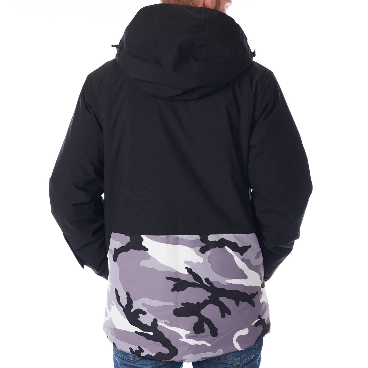 Alpine Swiss Mens Waterproof Ski Jacket Snowboarding Winter Snow Coat Raincoat – Black White Camo