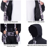 Alpine Swiss Mens Waterproof Ski Jacket Snowboarding Winter Snow Coat Raincoat – Black White Camo