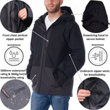 Alpine Swiss Mens Waterproof Ski Jacket Snowboarding Winter Snow Coat Raincoat – Black Charcoal