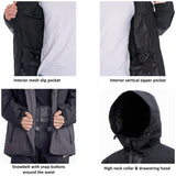 Alpine Swiss Mens Waterproof Ski Jacket Snowboarding Winter Snow Coat Raincoat – Black Charcoal