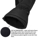 Alpine Swiss Mens Waterproof Ski Mittens 3M Thinsulate Winter Snow Sport Gloves – Black