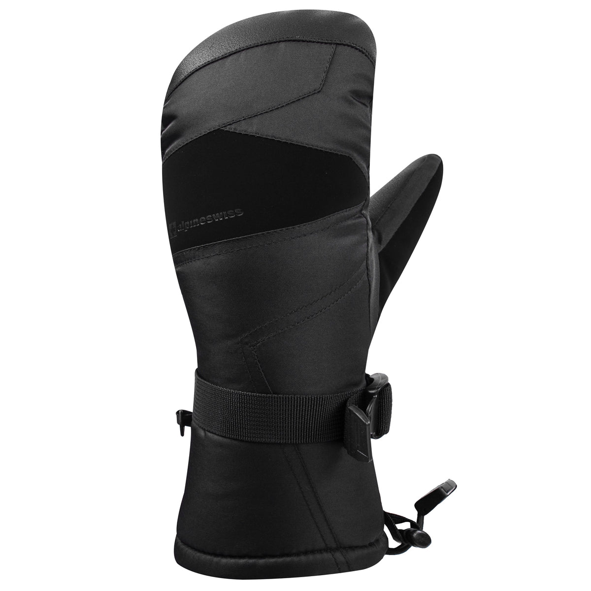 Alpine Swiss Mens Waterproof Ski Mittens 3M Thinsulate Winter Snow Sport Gloves – Black