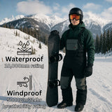 Alpine Swiss Mens Snow Bib 10K Waterproof Ski Overalls Insulated Snowboard Pants – Black