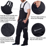 Alpine Swiss Mens Insulated Snow Bib Overalls Waterproof Ski Snowboard Pants – Black