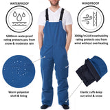 Alpine Swiss Mens Insulated Snow Bib Overalls Waterproof Ski Snowboard Pants – Blue