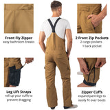 Alpine Swiss Mens Insulated Snow Bib Overalls Waterproof Ski Snowboard Pants – Tan
