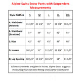 Alpine Swiss Mens Waterproof Snowboard Ski Snow Pants with Removeable Suspenders – Black